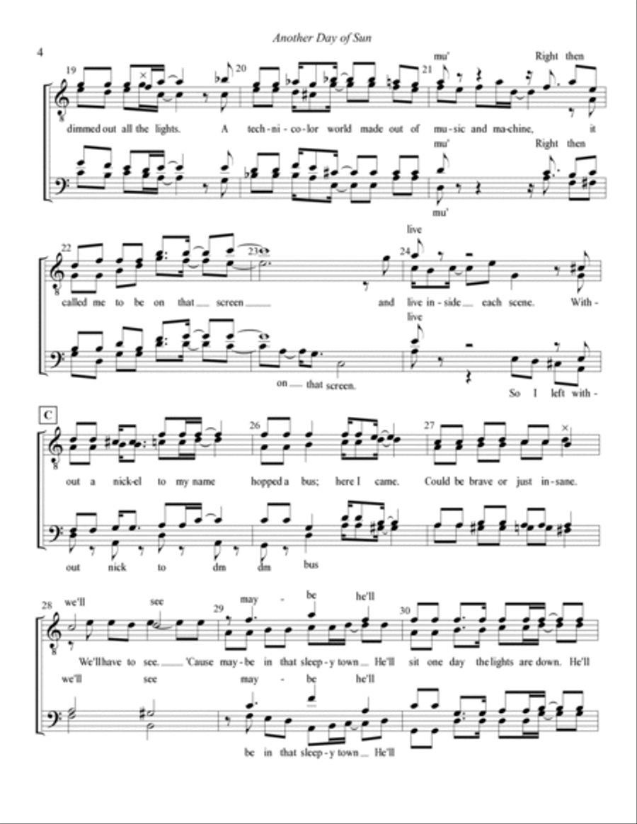 Another Day Of Sun 4-Part scores gallery preview page 4