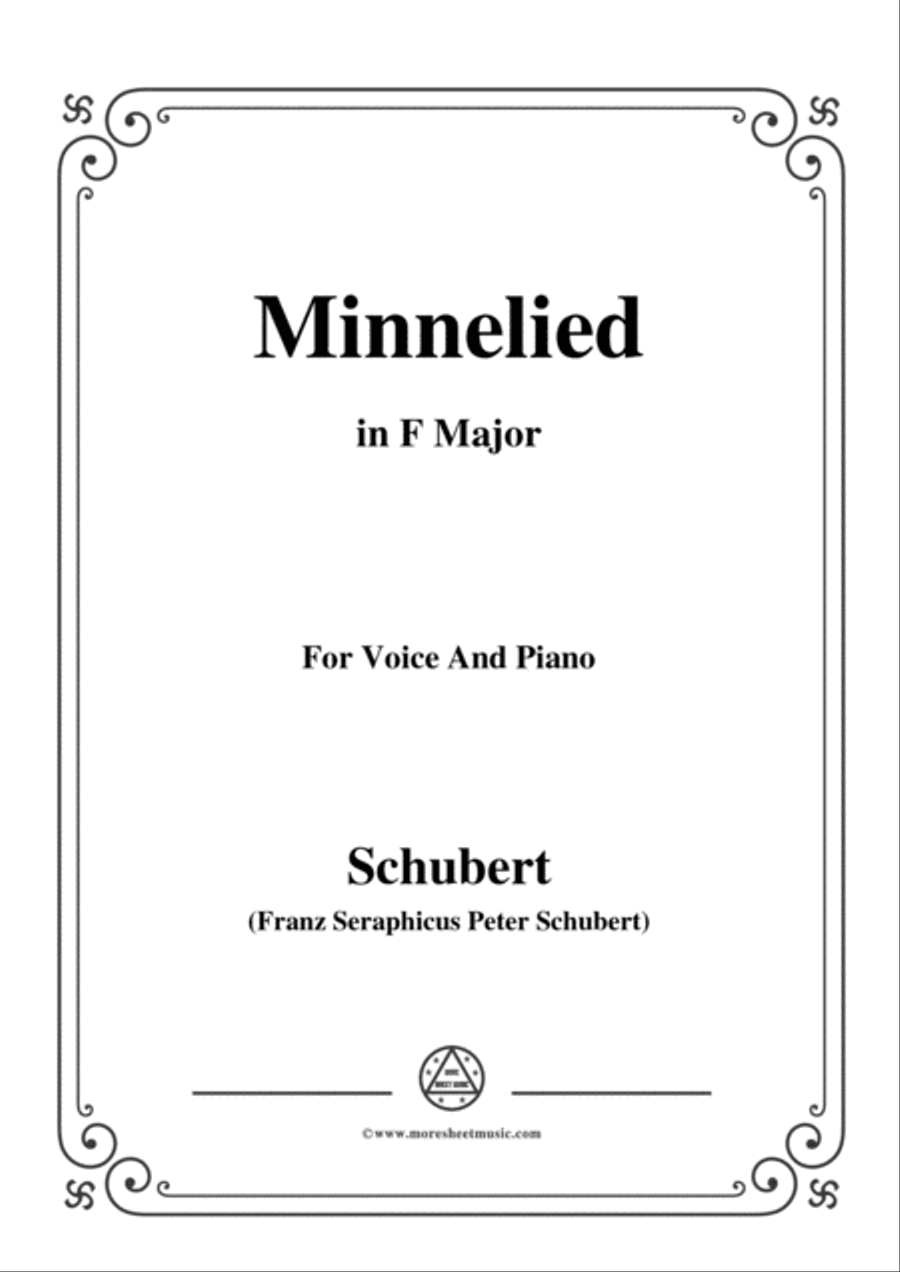 Schubert-Minnelied,in F Major,for Voice&Piano Voice scores gallery preview page 1
