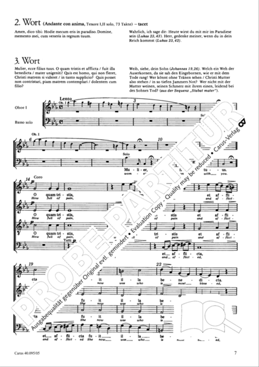 The Seven Words (Die Sieben Worte) 4-Part scores gallery preview page 8