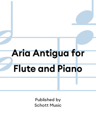 Book cover for Aria Antigua for Flute and Piano