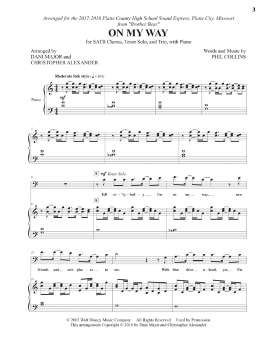 On My Way 4-Part scores gallery preview page 3