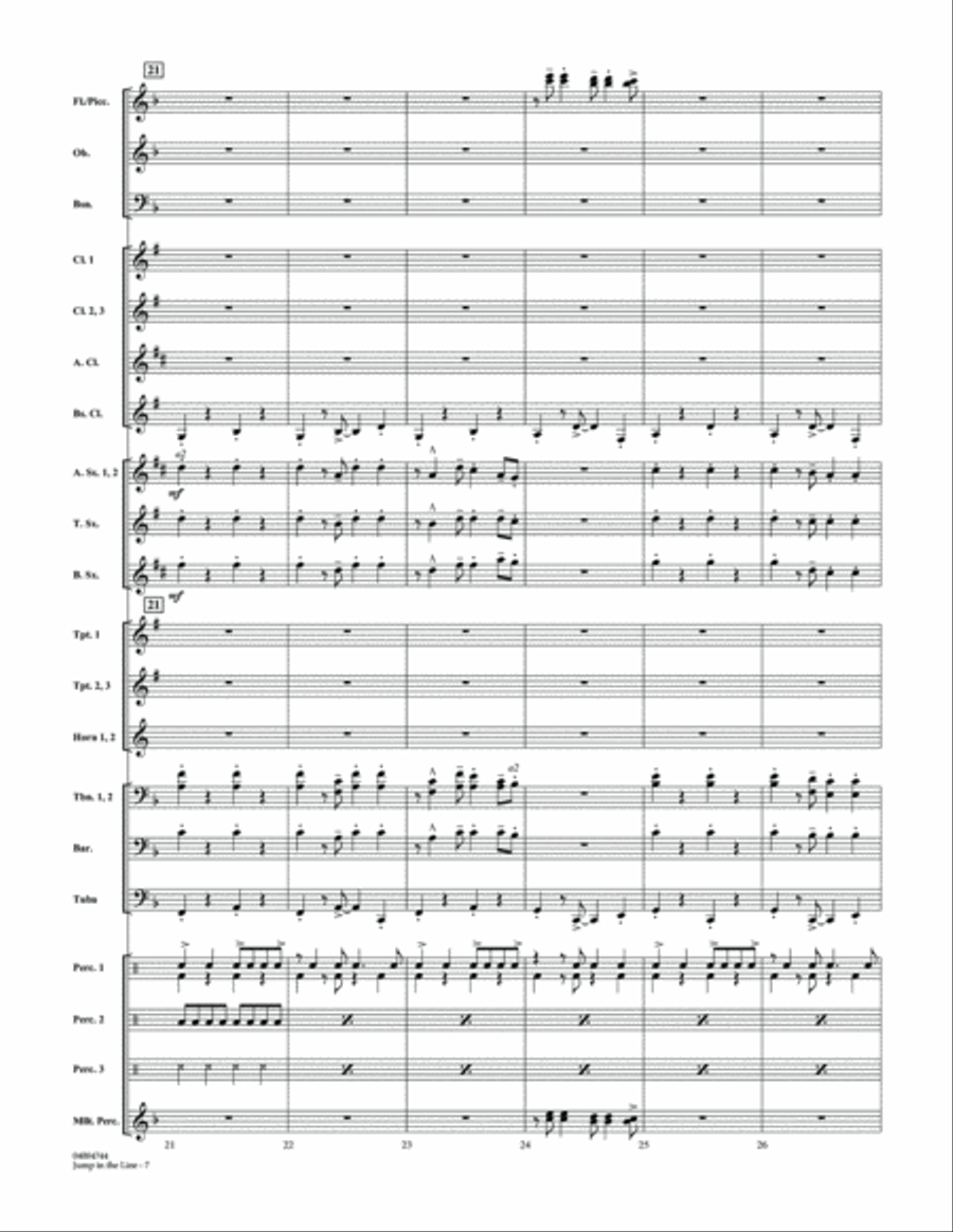 Jump in the Line - Conductor Score (Full Score) Concert Band scores gallery preview page 6