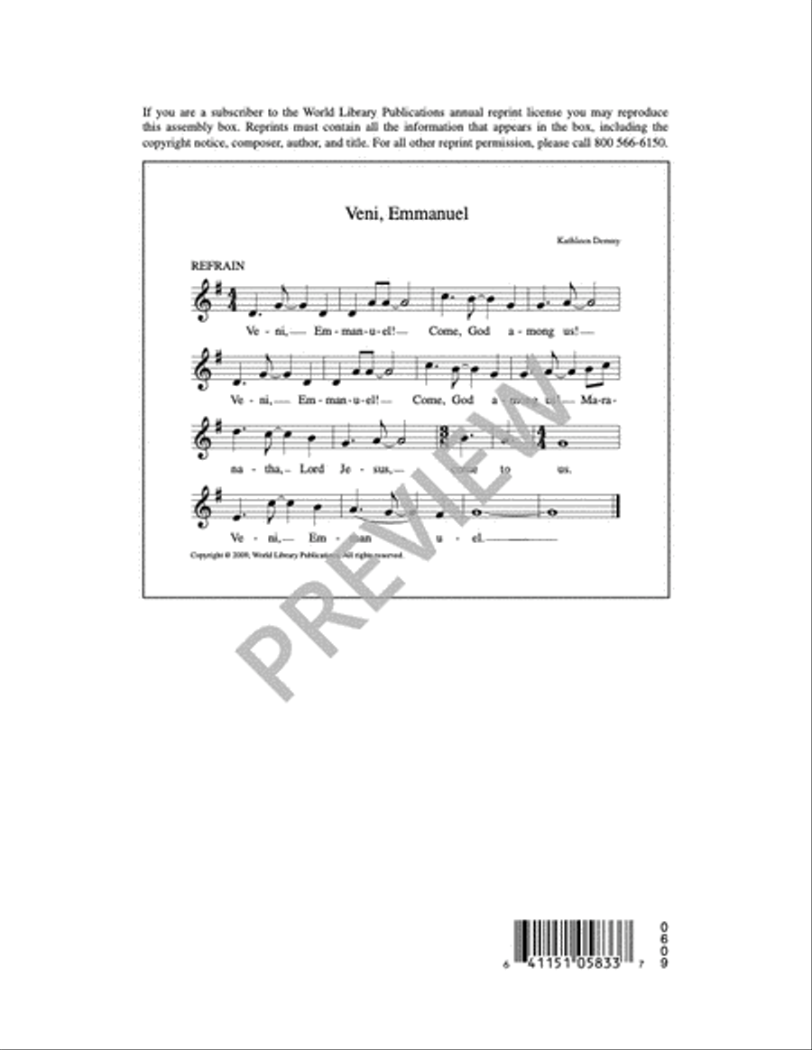 Veni Emmanuel Veni Emmanuel 4-Part scores gallery preview page 5