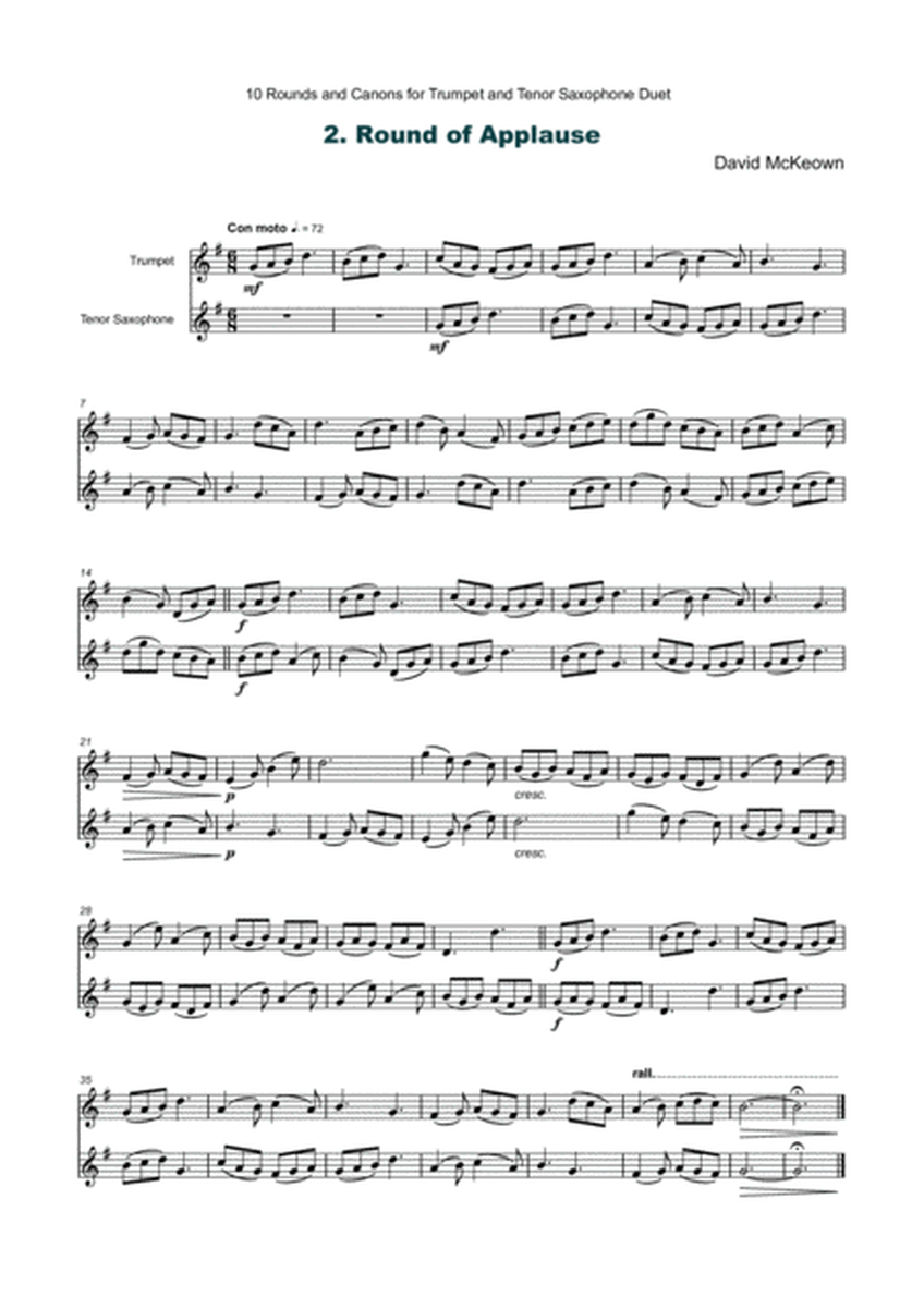 10 Rounds and Canons for Trumpet and Tenor Saxophone Duet