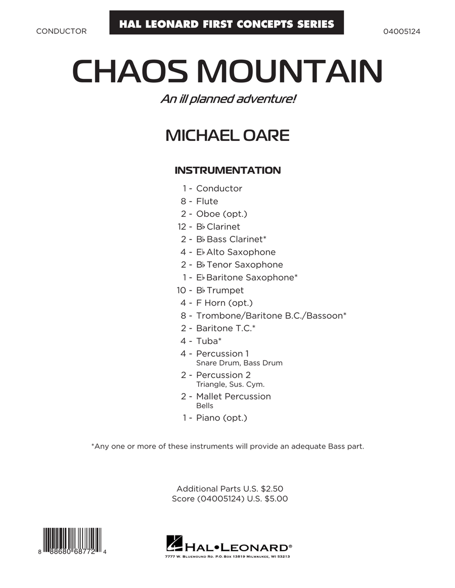 Chaos Mountain - Conductor Score (Full Score) Concert Band scores gallery preview page 1