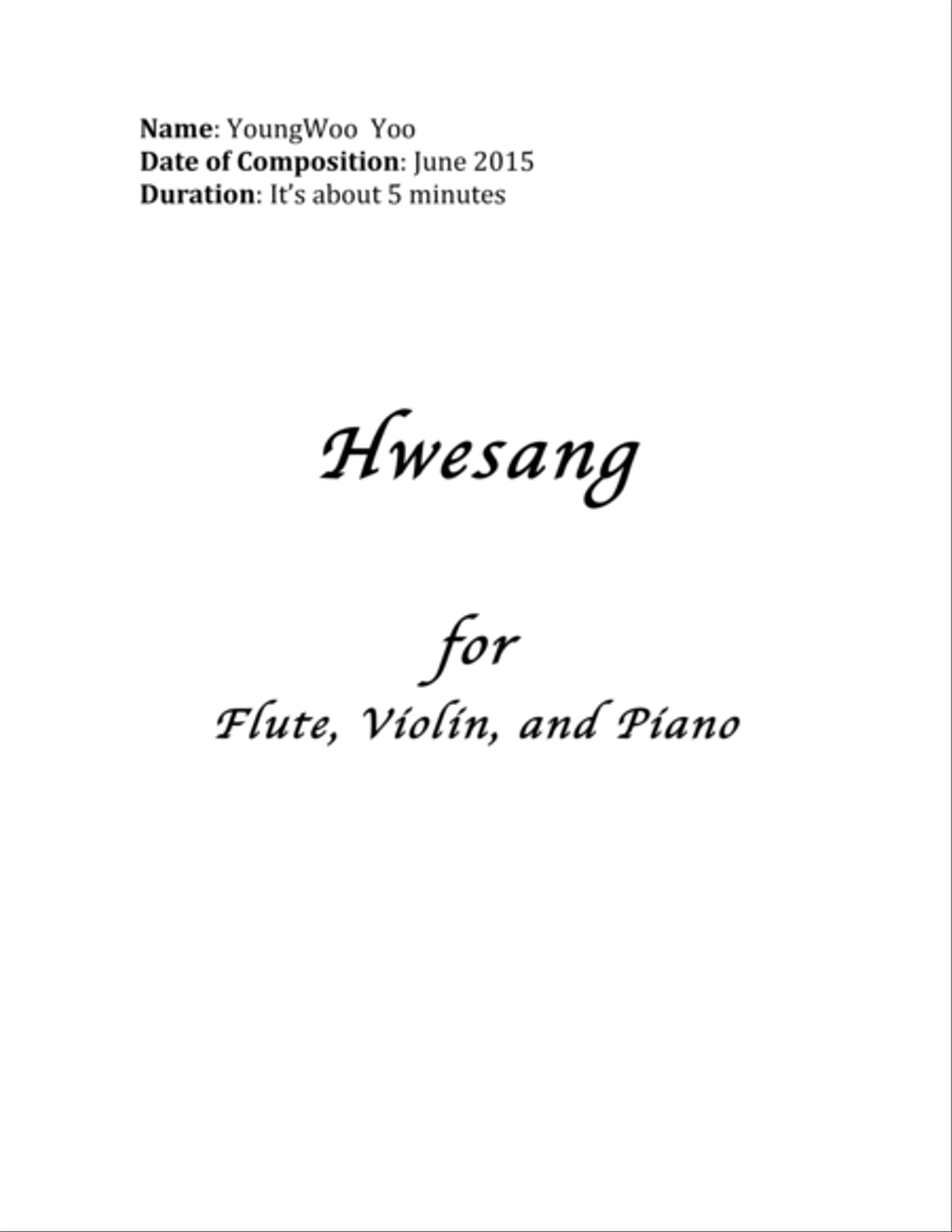 Hwesang Small Ensemble scores gallery preview page 1