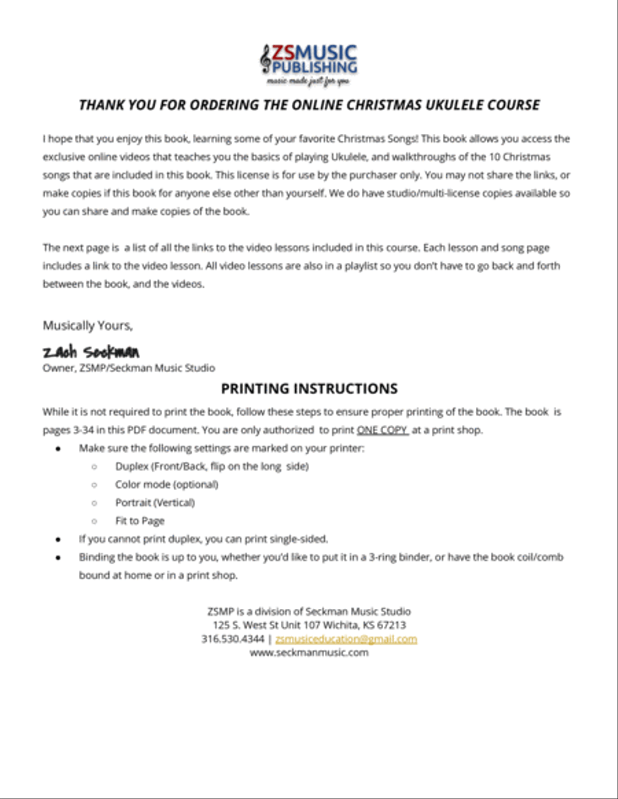 The Online Christmas Ukulele Course Ukulele scores gallery preview page 1