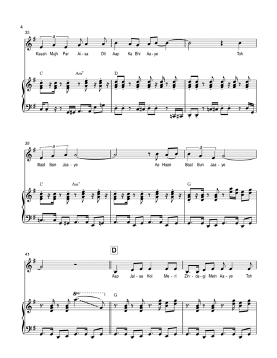 Aap Jaisa Koi Voice scores gallery preview page 4