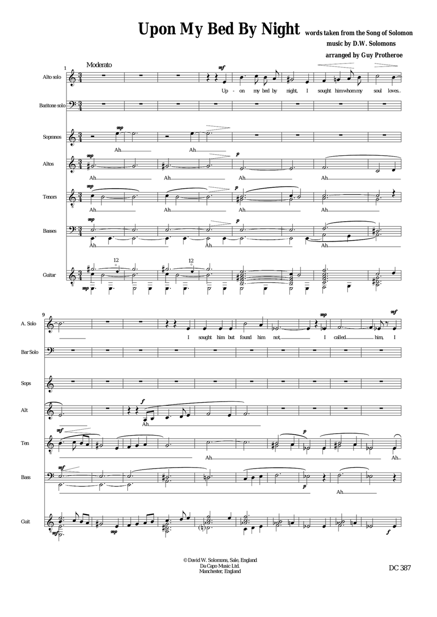 Upon my bed by night Upon my bed by night 4-Part scores gallery preview page 1
