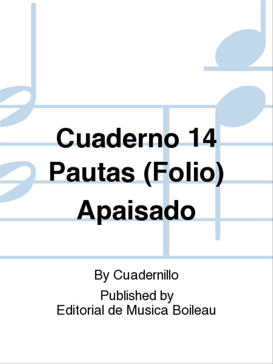 Cuaderno 14 Pautas (Folio) Apaisado Staff Paper scores gallery preview page 1