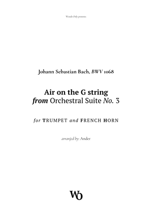 Book cover for Air on the G String by Bach for Trumpet and French Horn