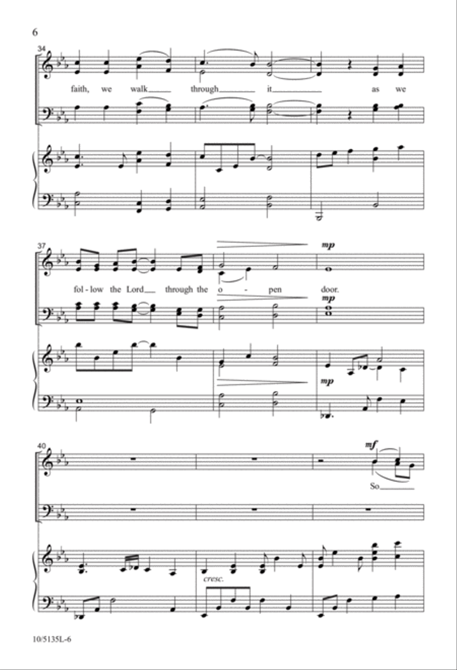God Will Open a Door 4-Part scores gallery preview page 6