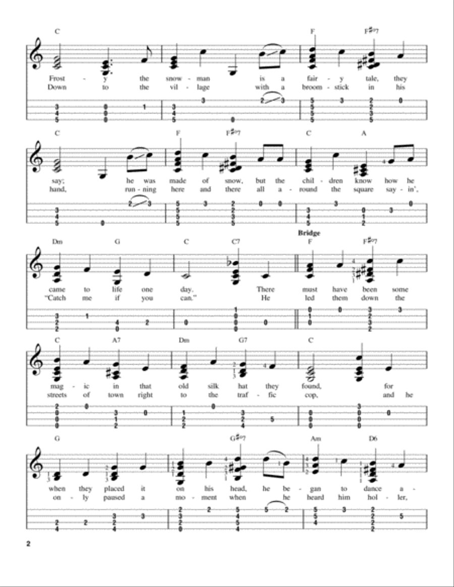 Frosty The Snow Man Frosty The Snow Man Ukulele scores gallery preview page 2