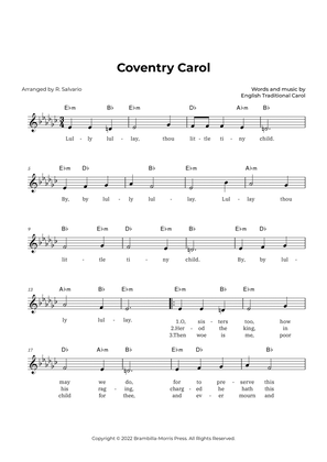 Coventry Carol (Key of E-Flat Minor)