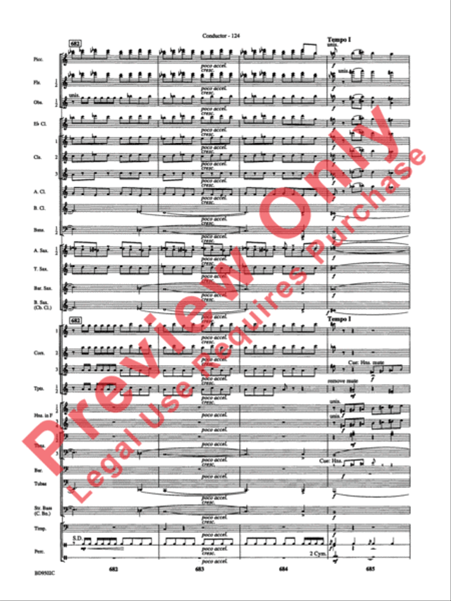 Symphony No. 3 for Band Concert Band scores gallery preview page 127