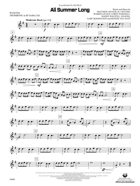 All Summer Long: (wp) 1st B-flat Trombone T.C.