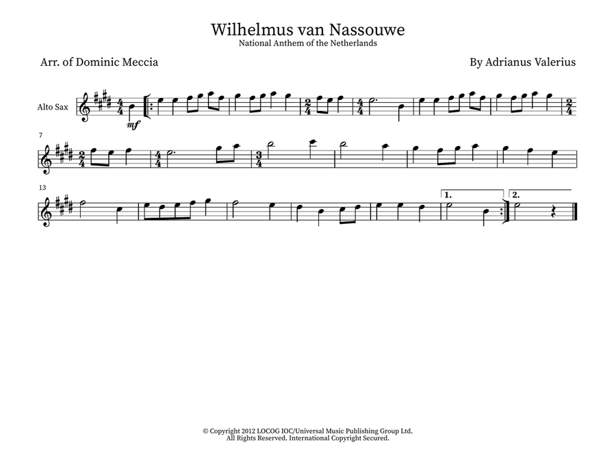 Wilhelmus (netherlands National Anthem) Woodwind Trio scores gallery preview page 3