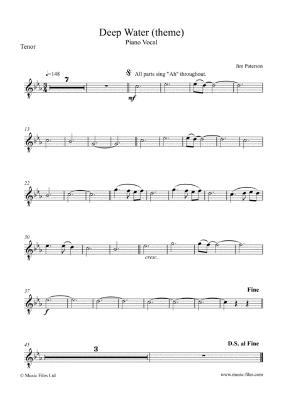 Deep Water (piano/vocal) Deep Water (piano/vocal) Choir scores gallery preview page 4