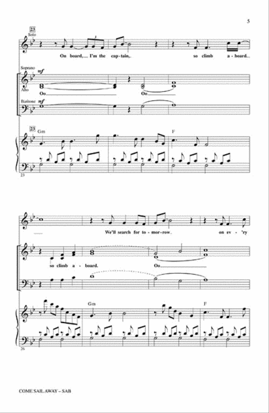 Come Sail Away Come Sail Away 3-Part scores gallery preview page 3