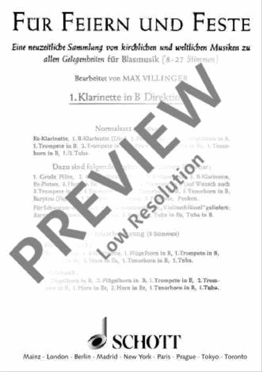 Für Feiern und Feste Clarinet scores gallery preview page 2