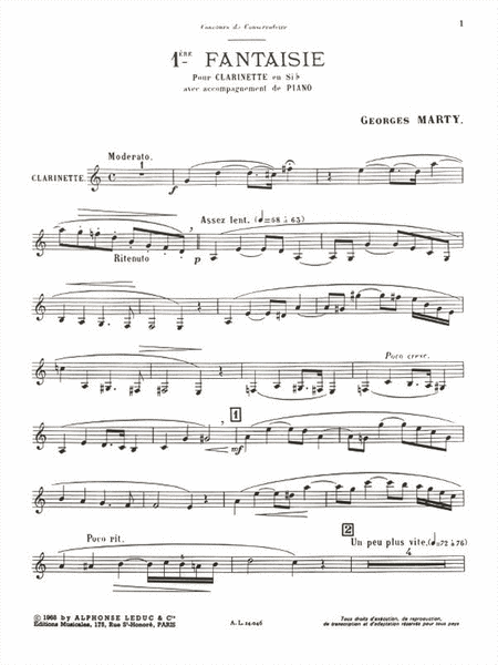 Fantaisie No.1 (clarinet & Piano)