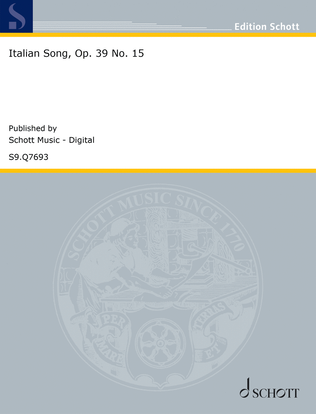 Book cover for Italian Song, Op. 39 No. 15