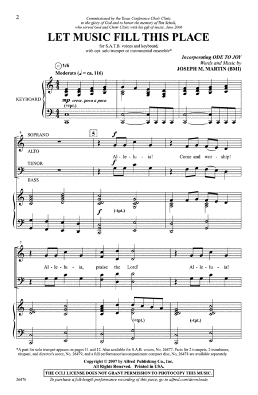 Let Music Fill This Place 4-Part scores gallery preview page 2