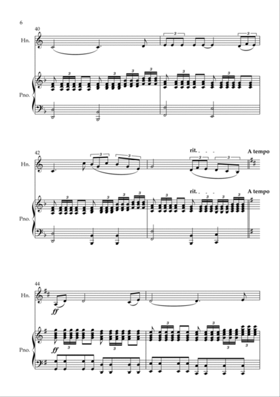 Con Te Partiro (time To Say Goodbye) Horn scores gallery preview page 6