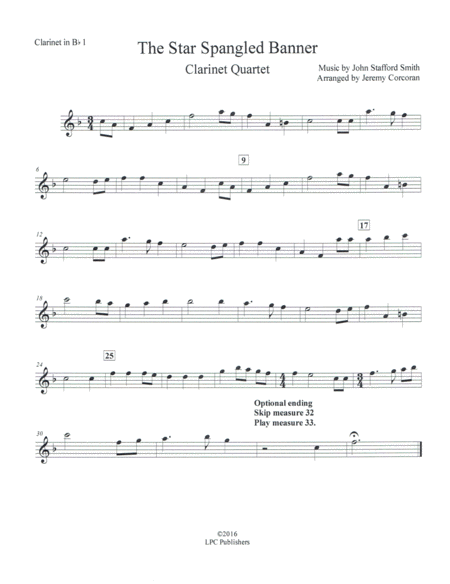 The Star Spangled Banner for Clarinet Quartet image number null