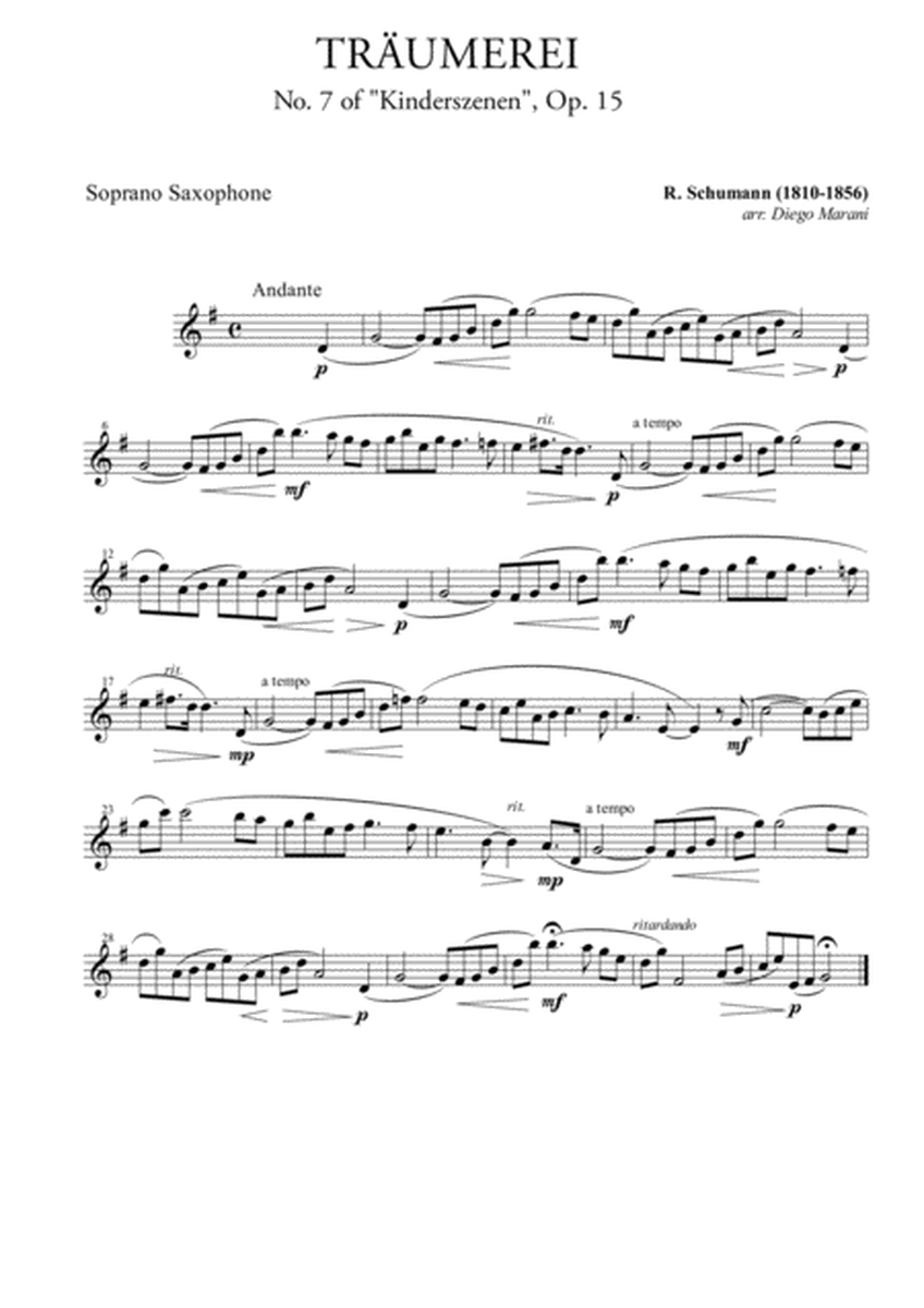 Traumerei from "Album For The Young" for Saxophone Quartet image number null