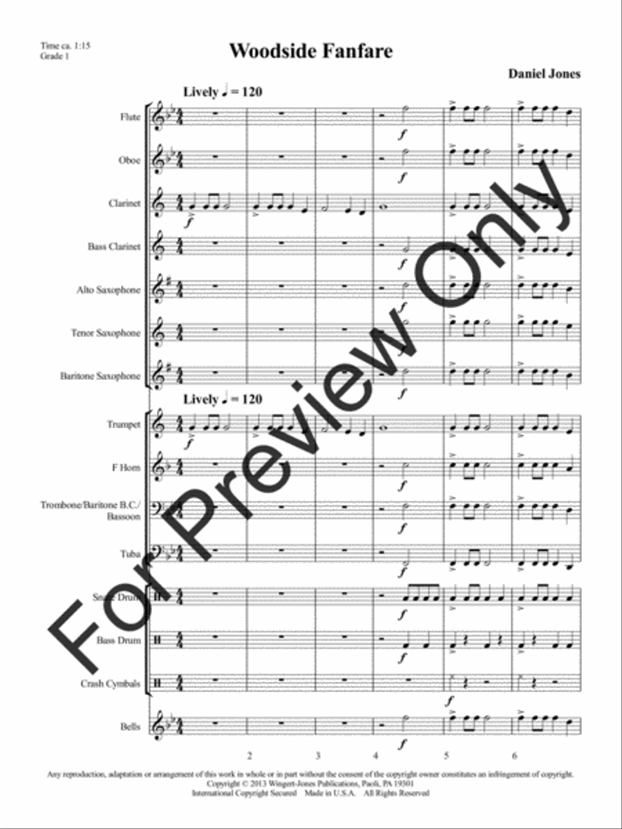 Woodside Fanfare Woodside Fanfare Concert Band scores gallery preview page 4