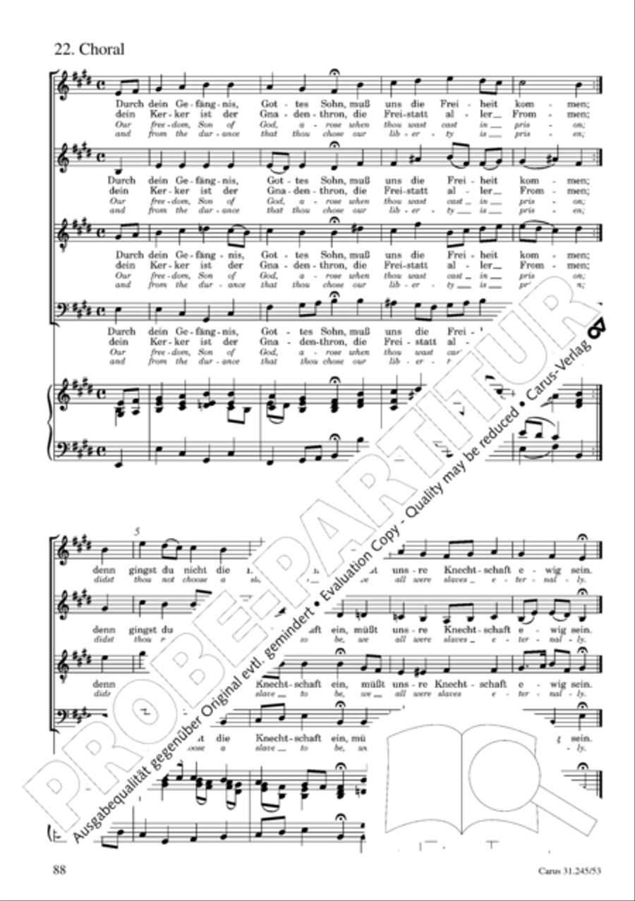 St. John Passion (Johannes-Passion) 4-Part scores gallery preview page 89