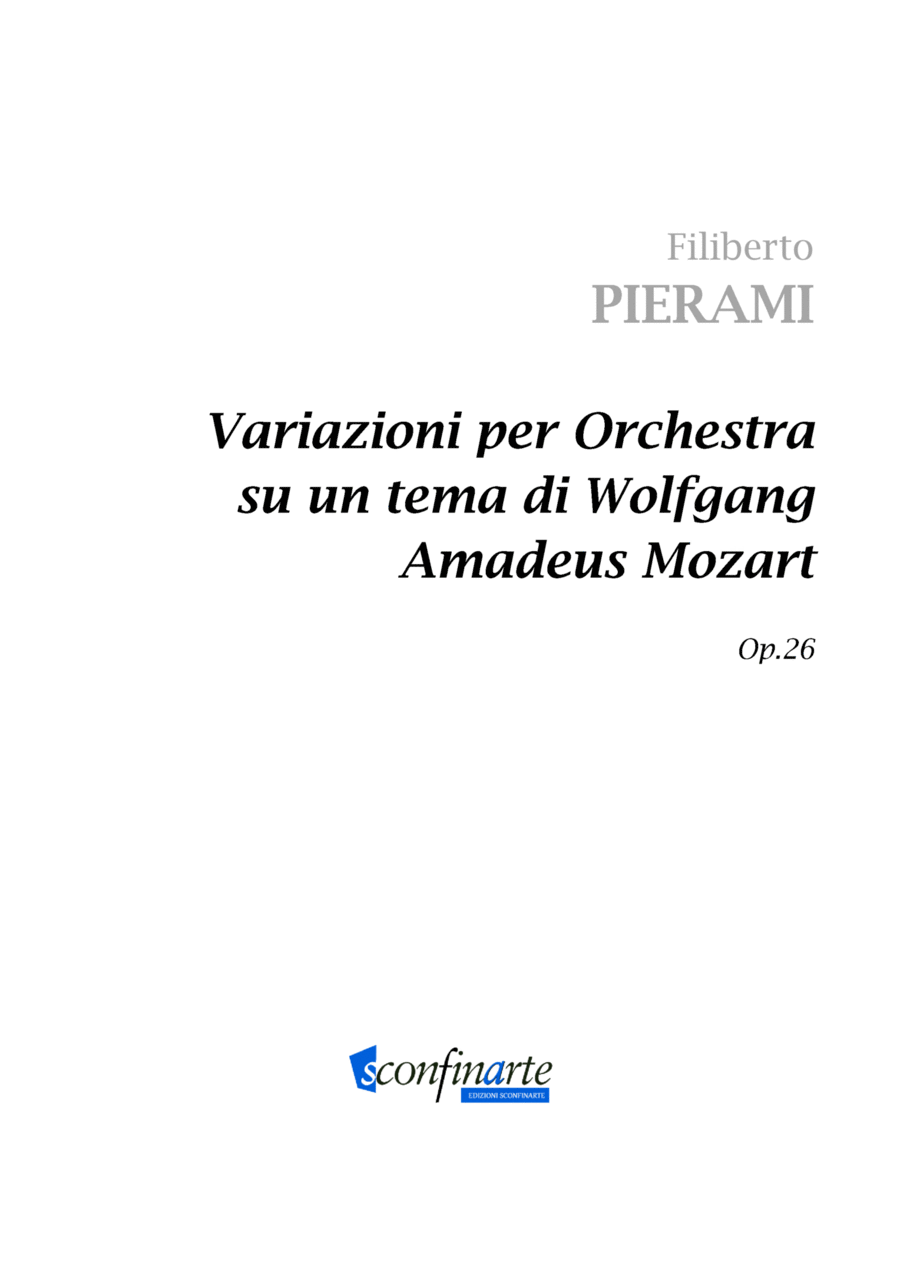 Filiberto PIERAMI: VARIAZIONI PER ORCHESTRA SU UN TEMA DI W. A. MOZART (op.26) (ES 131) - Score Only Full Orchestra scores gallery preview page 1