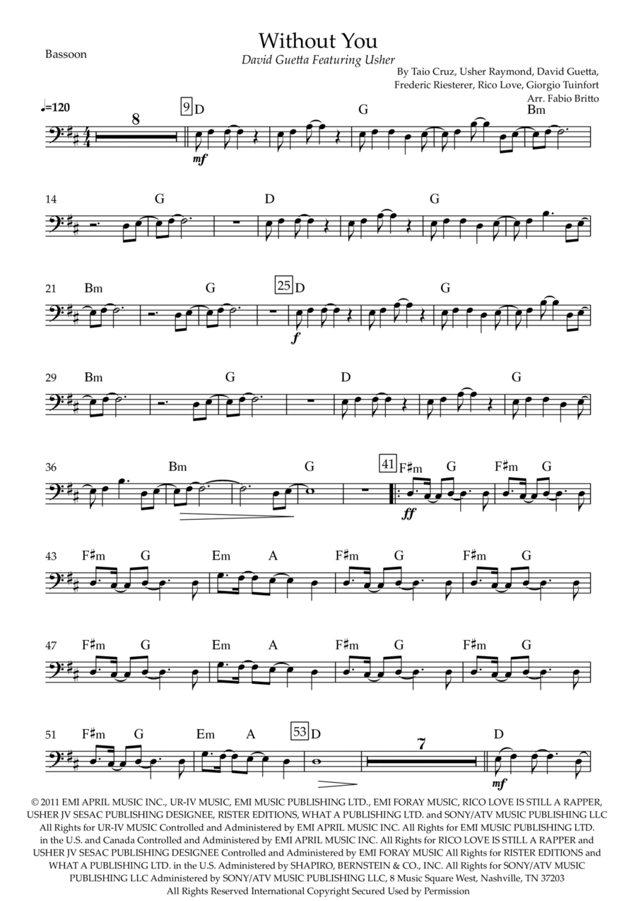 Without You Bassoon Solo scores gallery preview page 1