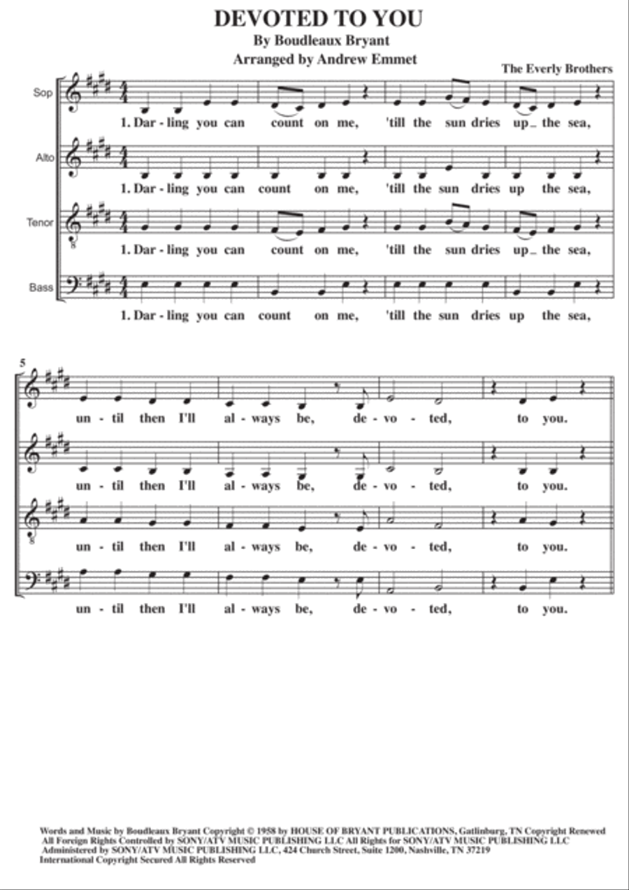 Devoted To You 4-Part scores gallery preview page 1