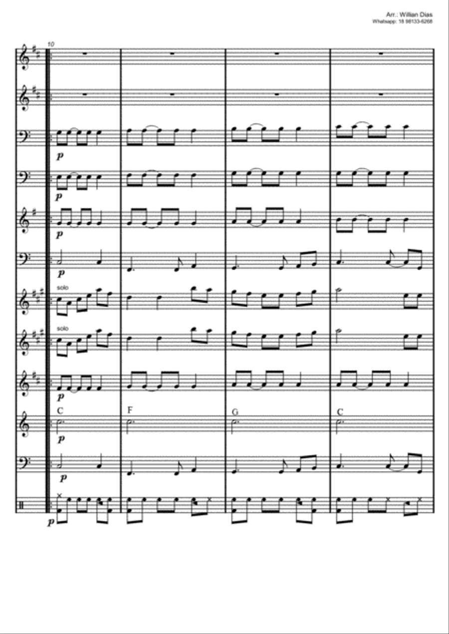 Harpa Crista 126 - Bem Aventurança do Crente - Grupo de Metais Piano, Vocal, Guitar scores gallery preview page 3