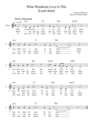 What Wondrous Love is This (Lead Sheet)