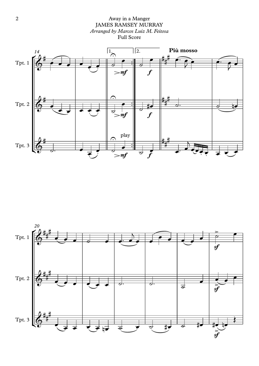 Away in a Manger - Trumpet Trio Trumpet Trio scores gallery preview page 4