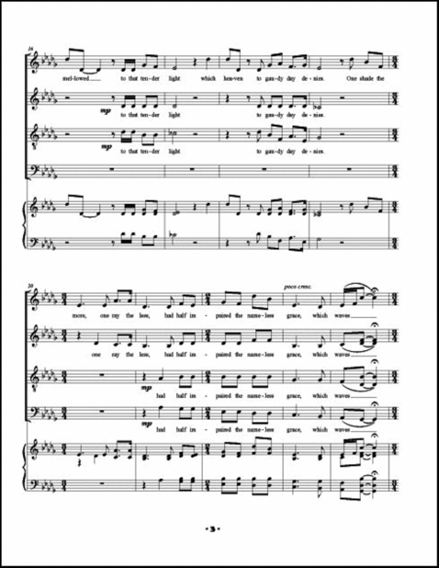 She Walks in Beauty 4-Part scores gallery preview page 5