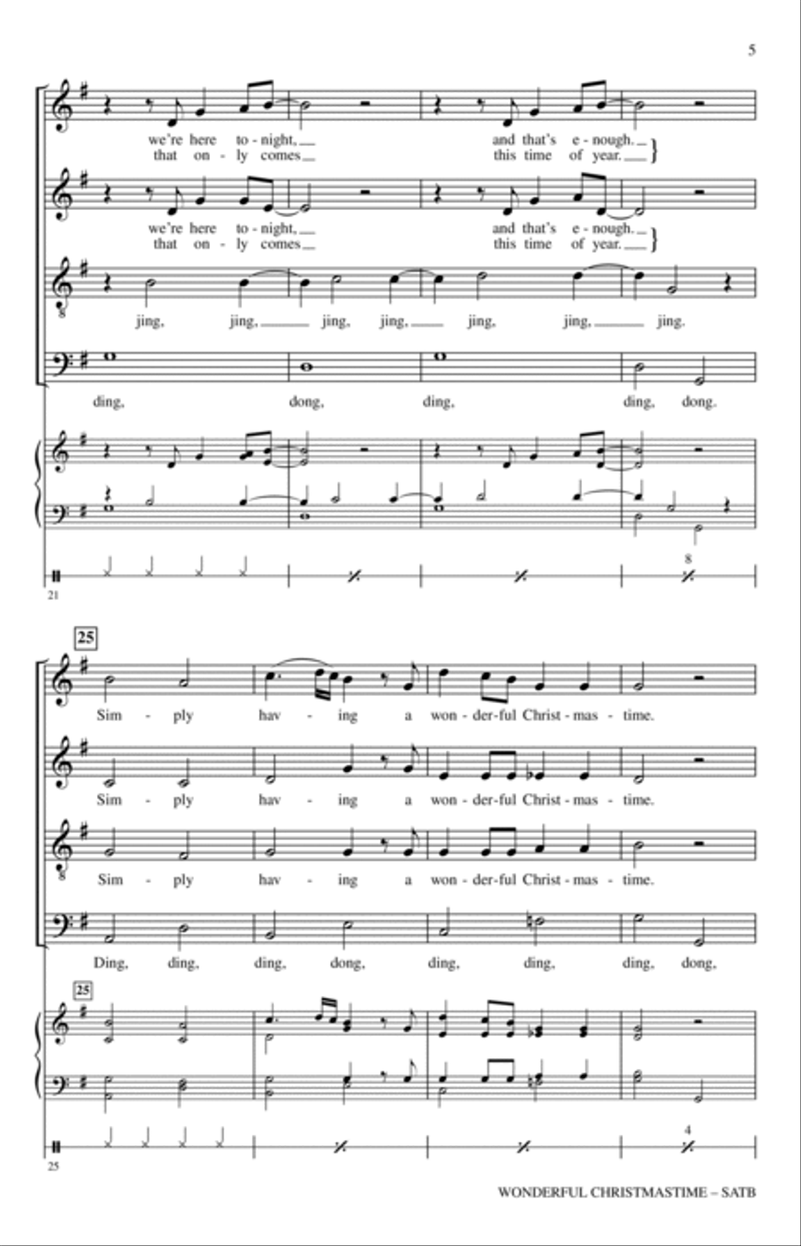 Wonderful Christmastime (arr. Ed Lojeski) 4-Part scores gallery preview page 4