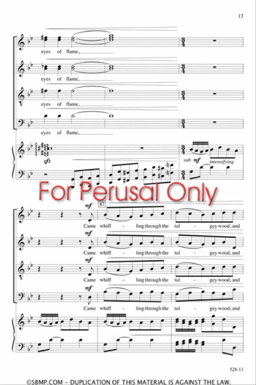 Jabberwocky - SATB Octavo 4-Part scores gallery preview page 12