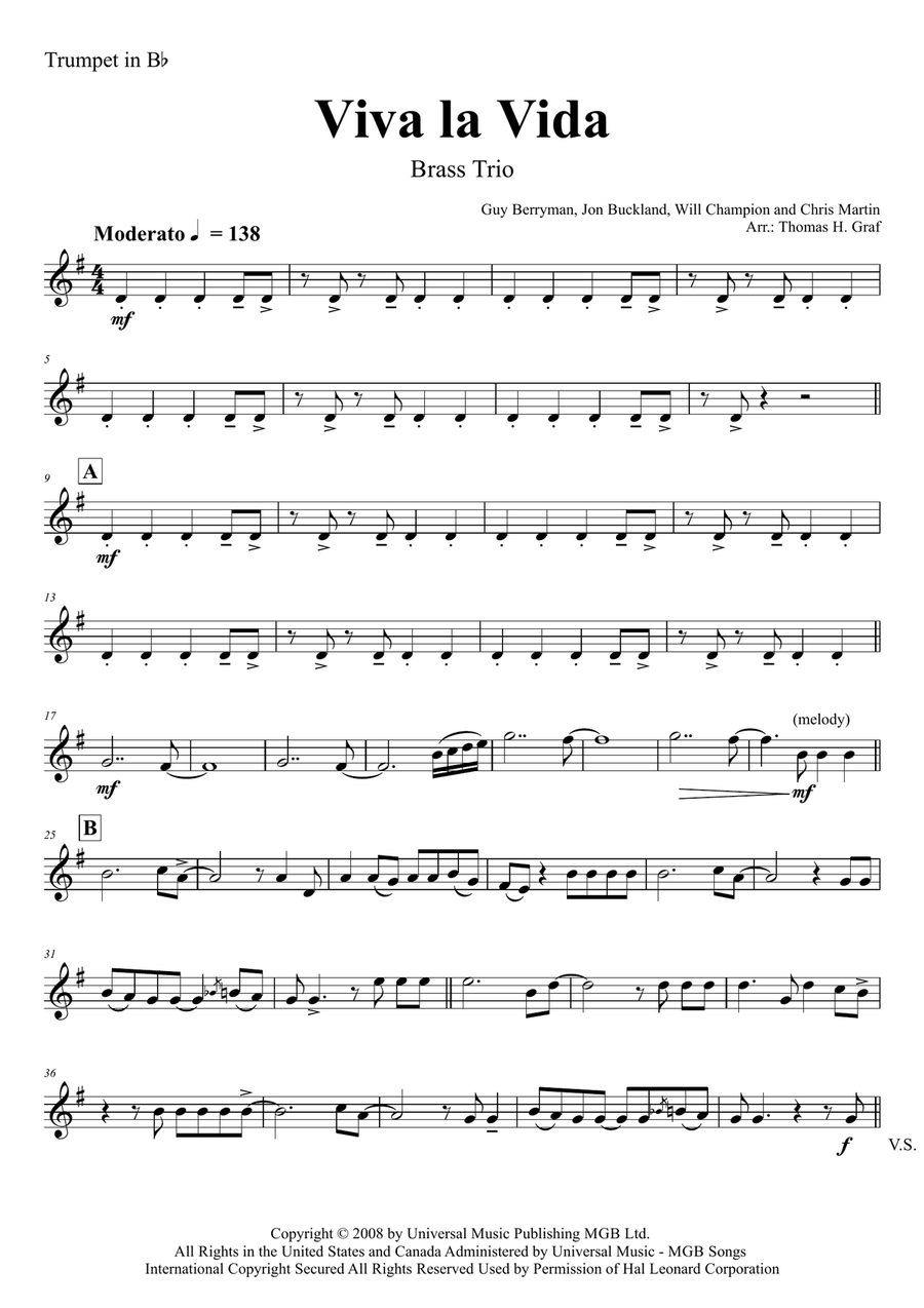 Viva La Vida Brass Ensemble scores gallery preview page 4