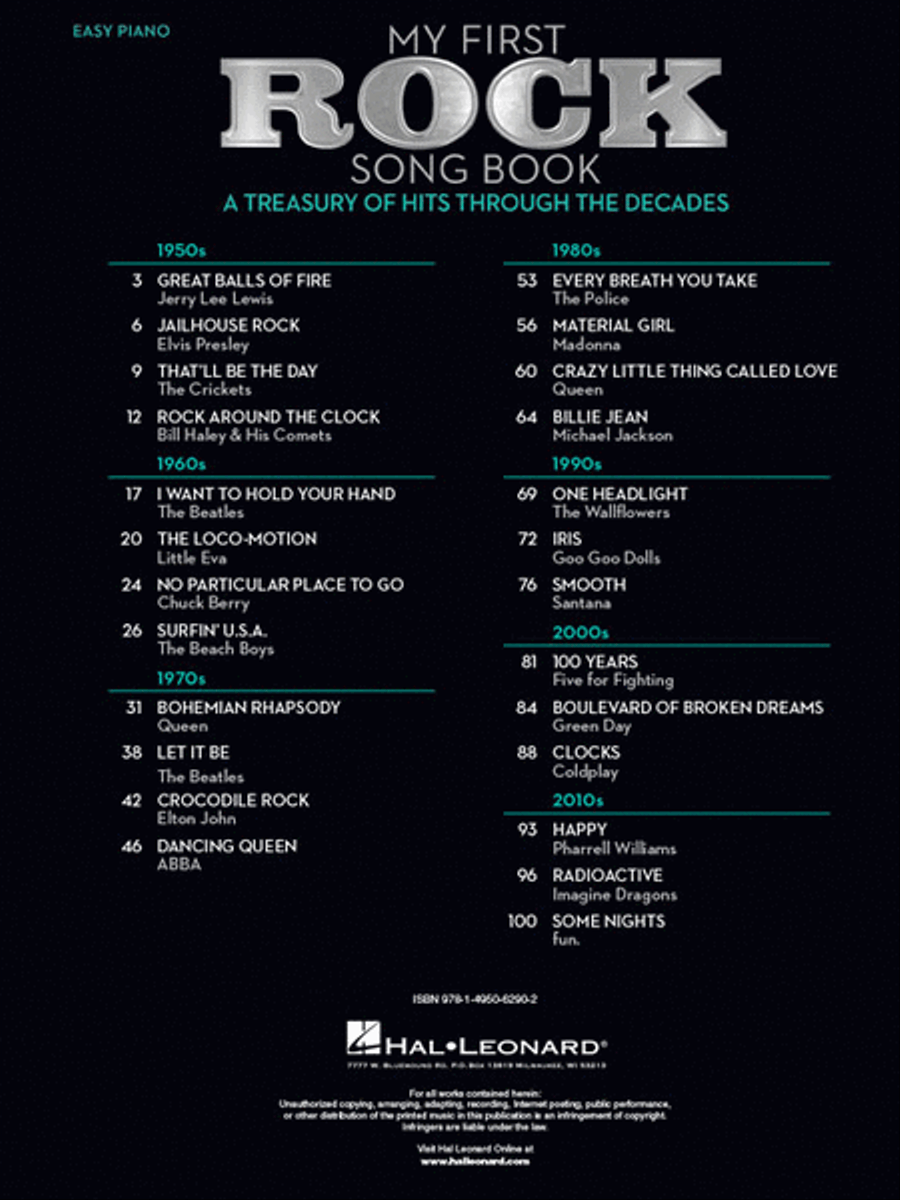 My First Rock Song Book Easy Piano scores gallery preview page 2