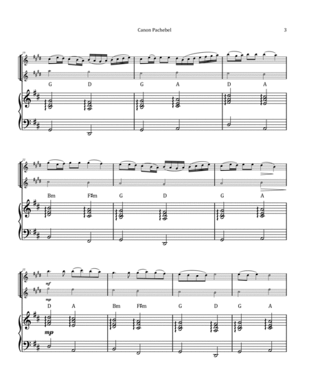 Canon by Pachelbel - Bass Saxophone Duet with Piano and Chord Notation image number null