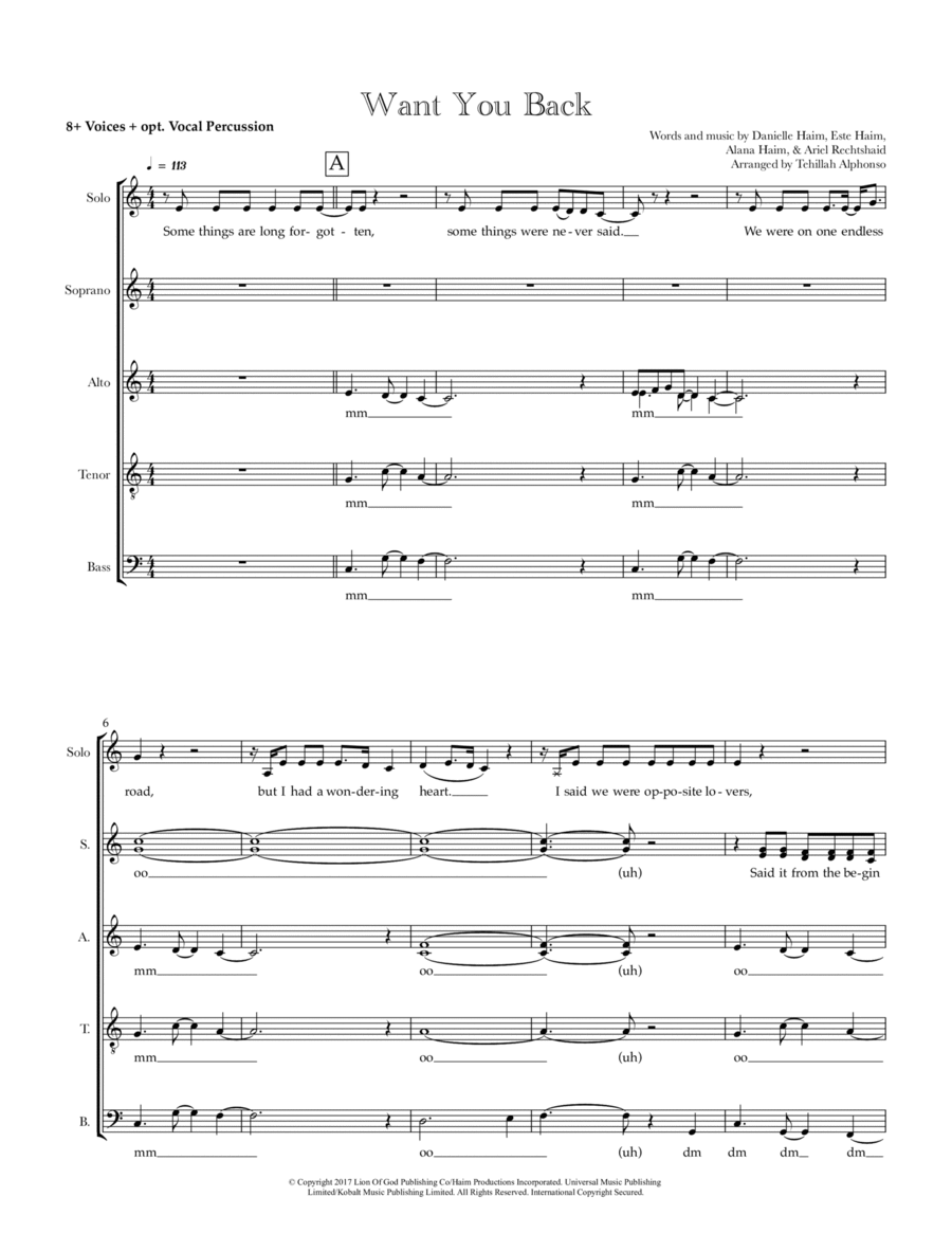 Want You Back Divisi scores gallery preview page 1