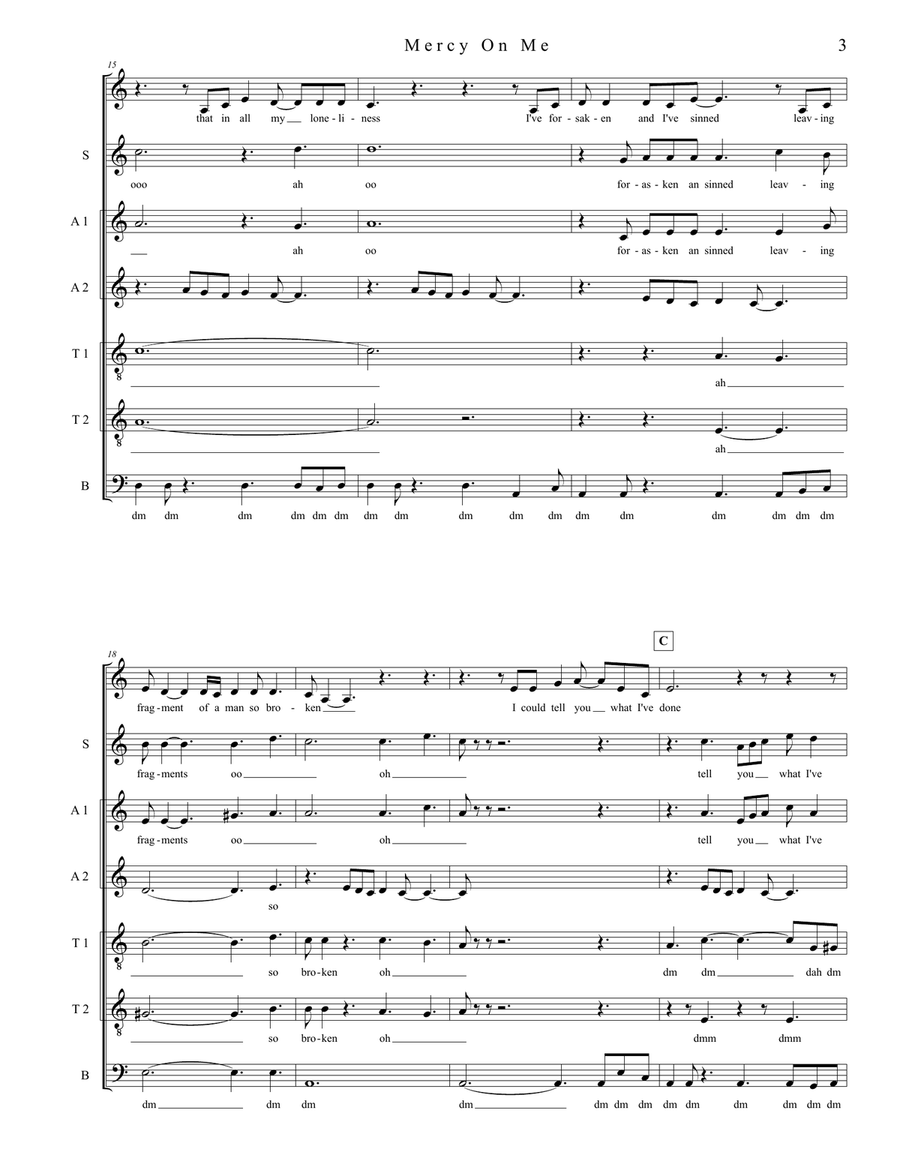 Mercy On Me Mercy On Me 4-Part scores gallery preview page 3
