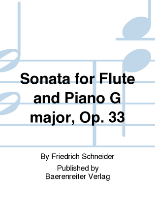 Book cover for Sonata for Flute and Piano in G major, op. 33