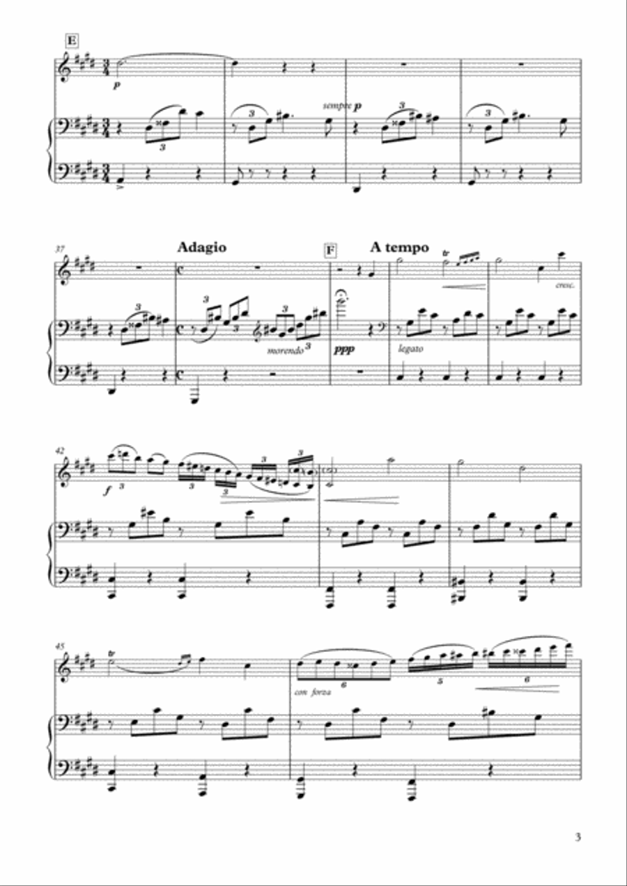 Nocturne in C# Minor Op.Poth (KK IVa-11/BI-49) for Flute & Piano Flute Solo scores gallery preview page 3