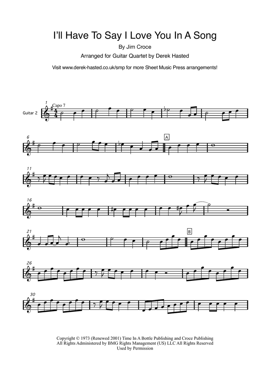 I'll Have To Say I Love You In A Song Guitar Ensemble scores gallery preview page 6