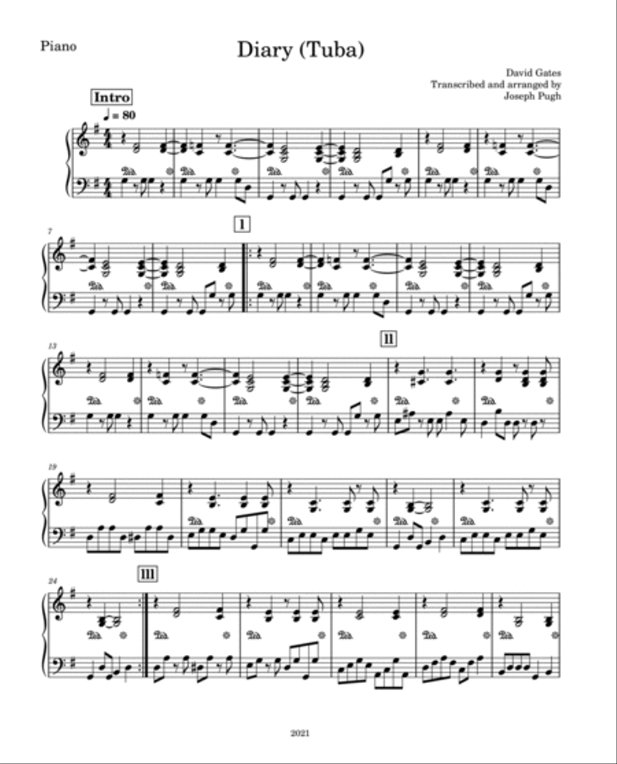 Diary Piano scores gallery preview page 2